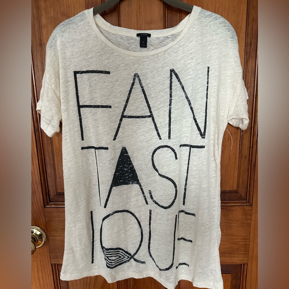 J.Crew “Fantastique” Linen T-Shirt in Size S